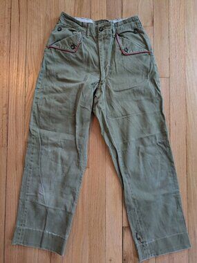Olive / Army Green Vintage Boyscout Pants, XS Women